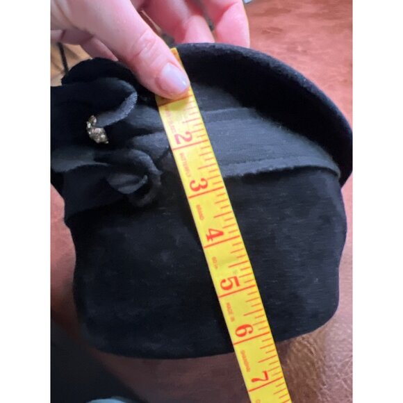 Vintage Marshall Field & Company‎ Black Felt Hat Rhinestone Flower Union Label - Picture 9 of 9